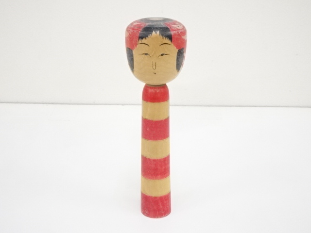 JAPANESE FOLK CRAFT / WOODEN KOKESHI DOLL / 24.1cm / SIGNED ARTISAN WORK